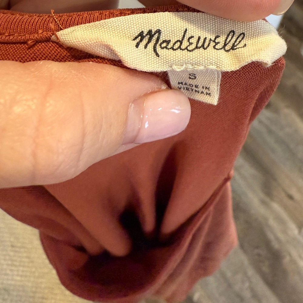 Madewell Rust Long Sleeve Blouse – Size S - Picture 3 of 4